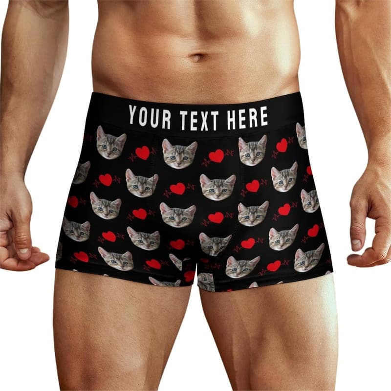 Personalisierte Boxershorts für Männer mit Foto und Namen, Größe XS-4XL