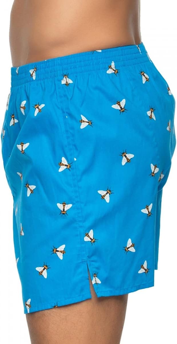 Blaue D.E.A.L Boxershorts mit Bienenmotiv für Herren