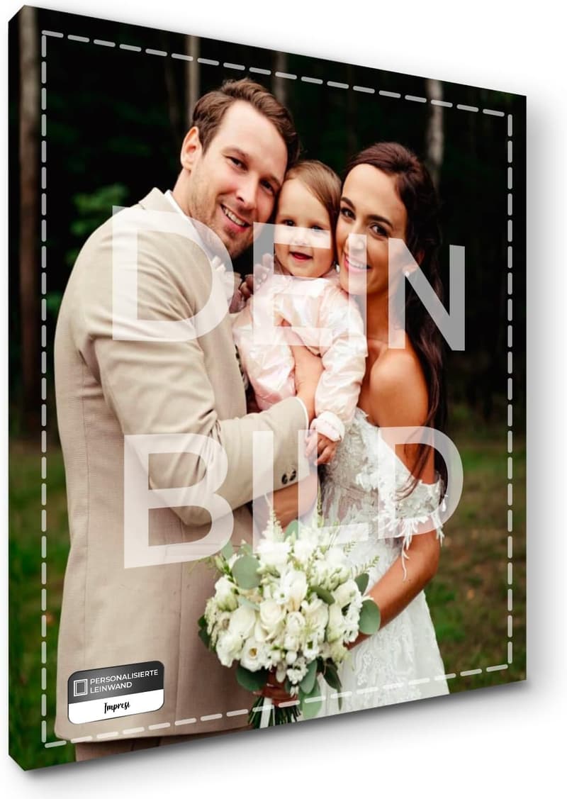 Personalisierte Foto-Leinwand mit Holzrahmen für Geschenke