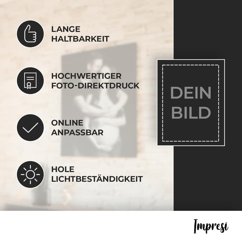 Personalisierte Foto-Leinwand mit Holzrahmen für Geschenke