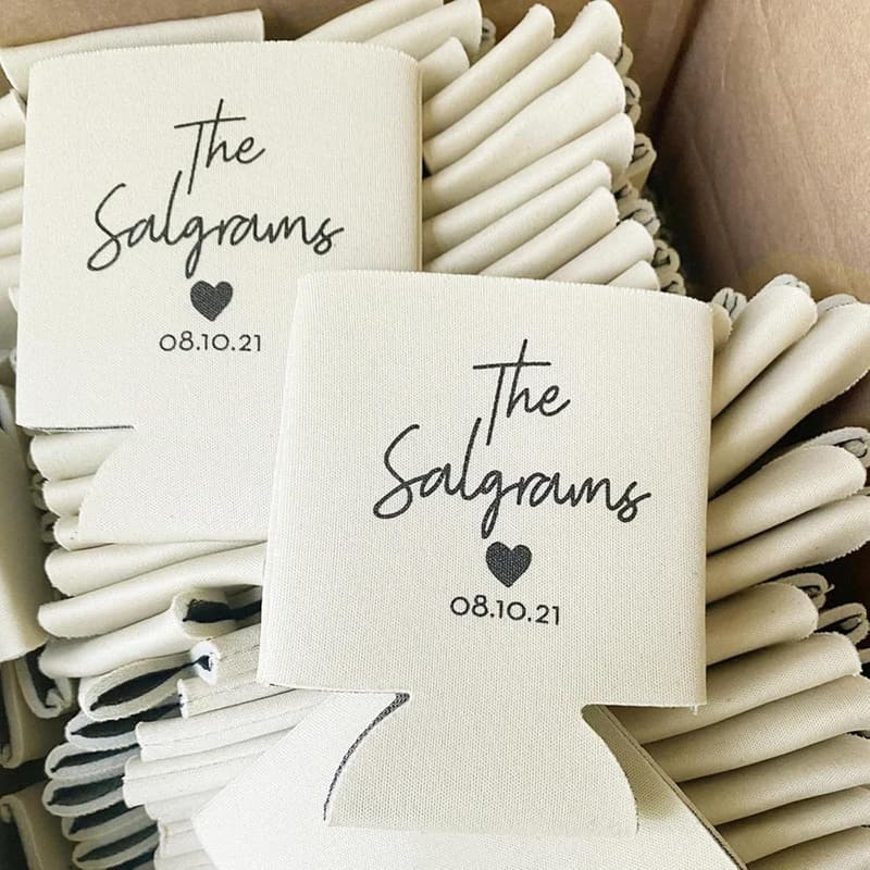 Personalisierte Dosenhülsen für Hochzeiten und Feiern, 100 Stück mit Logo/Text