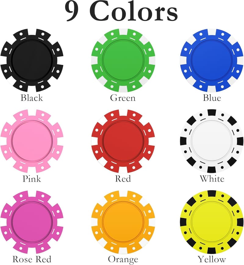 Personalisierte Poker-Chips mit 100 individuellen Visitenkarten
