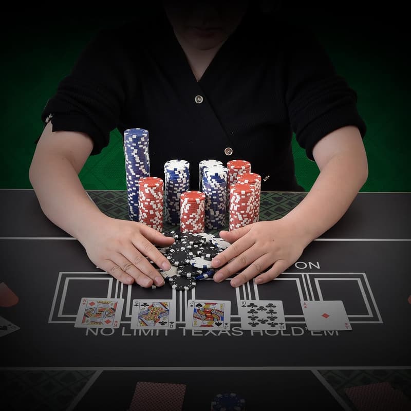 Pokerchip-Set für 9-10 Spieler im Aluminiumkoffer, 500-teilig