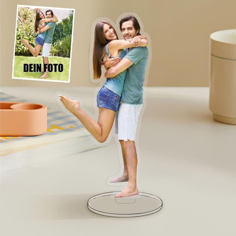 Personalisierte Fotofigur aus Acryl - Individueller Standee für Schreibtischdeko