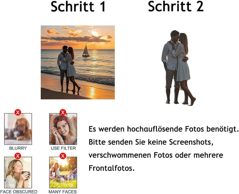 Personalisierte Fotofigur aus Acryl - Individueller Standee für Schreibtischdeko