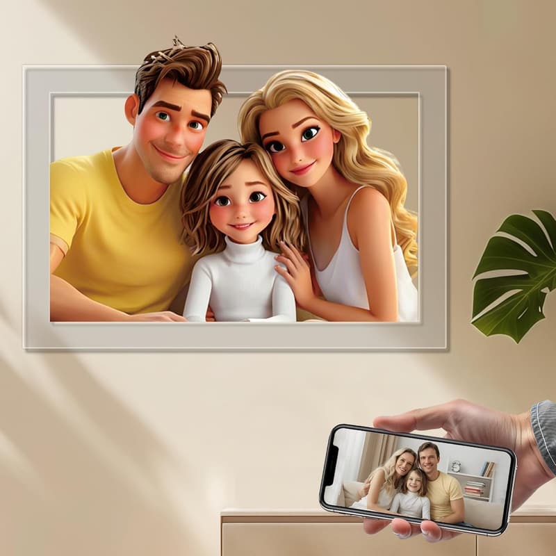 Personalisierter 3D Cartoon Fotorahmen für Paare als Geschenk