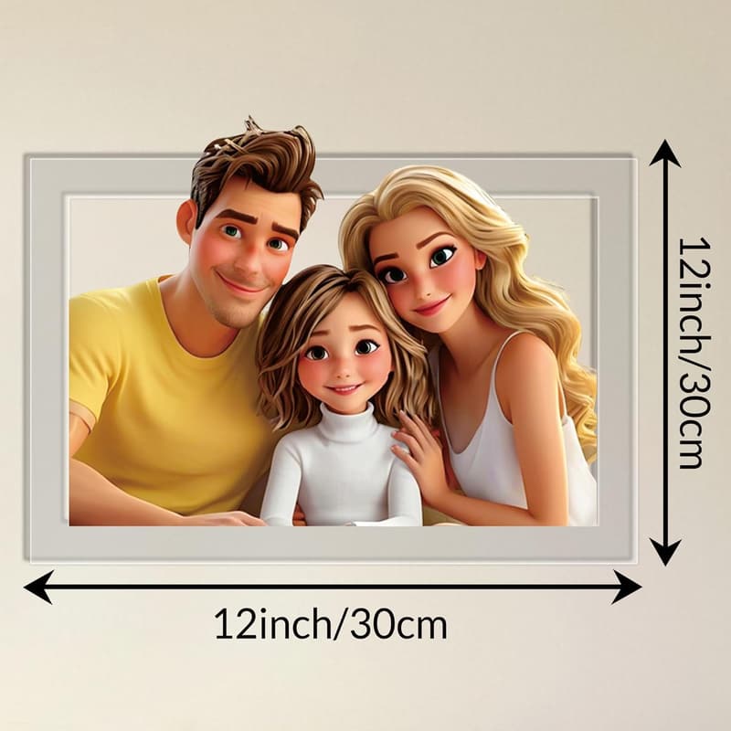 Personalisierter 3D Cartoon Fotorahmen für Paare als Geschenk