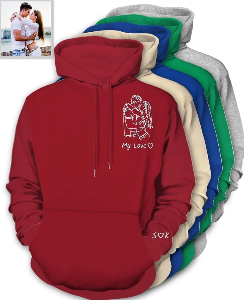 Personalisierter Hoodie mit Foto und Namen für Herren/Damen – Geburtstagsgeschenk