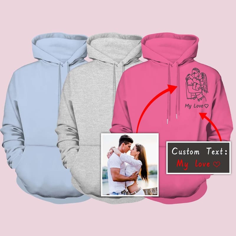 Personalisierter Hoodie mit Foto und Namen für Herren/Damen – Geburtstagsgeschenk