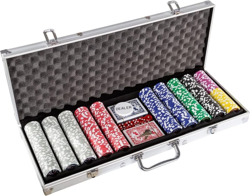 Pokerset mit 1000 Laserchips und 2 Koffern – Silver