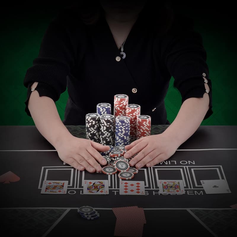 VEVOR Pokerchip-Set 500-teilig mit Alu-Koffer für 9-10 Spieler