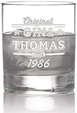 Personalisierter Ginglas-Tumbler mit Gravur für Gin & Tonic, 320 ml
