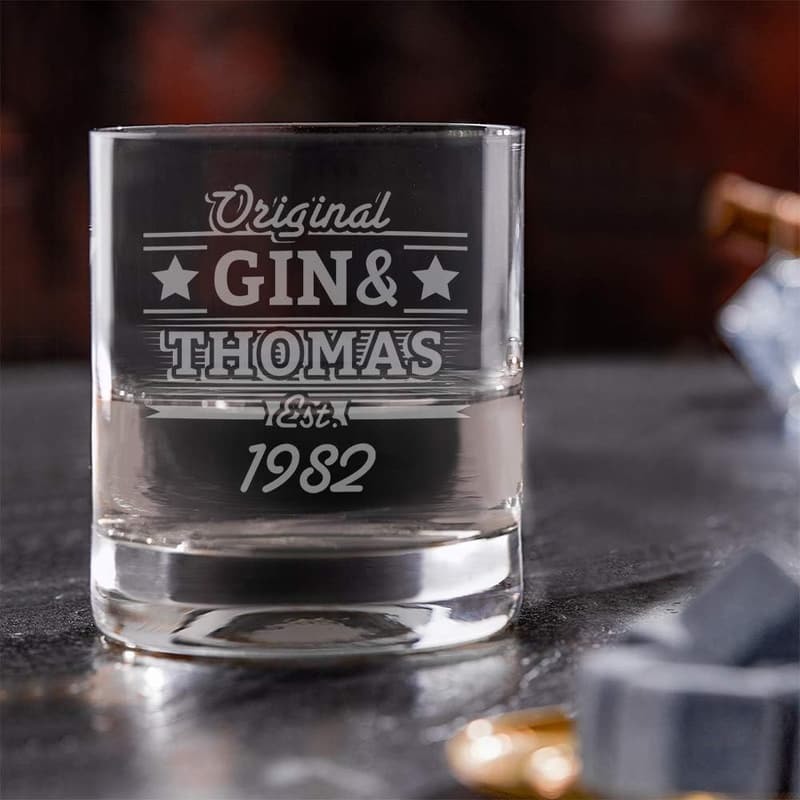 Personalisierter Ginglas-Tumbler mit Gravur für Gin & Tonic, 320 ml