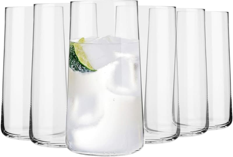 Highball Trinkgläser 6er Set aus kristallklarem Glas, 540 ml