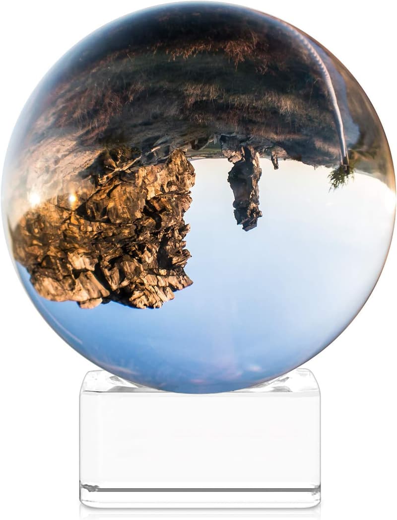 Kristallfotokugel 70mm aus K9-Glas mit Ständer – Deko-Element