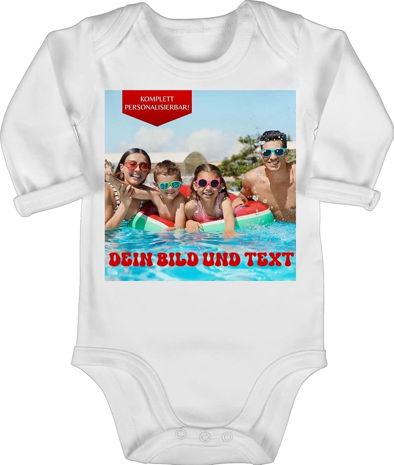 Personalisierter Baby Body für Mädchen und Jungen mit eigenem Foto