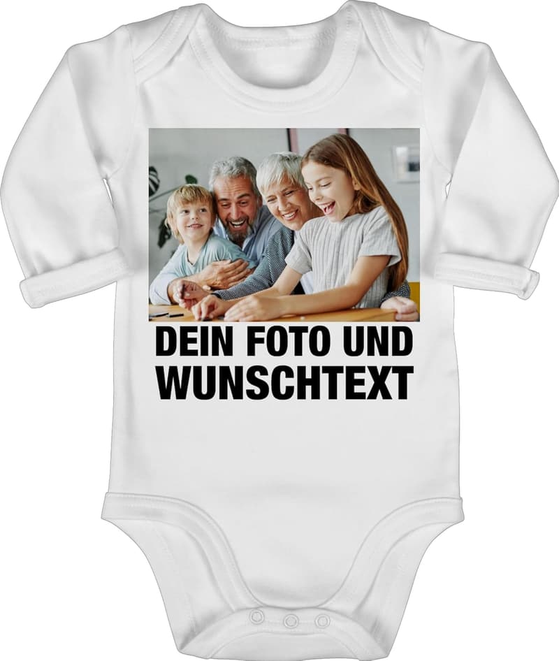 Personalisierter Baby Body mit Namen und Foto für Jungen und Mädchen