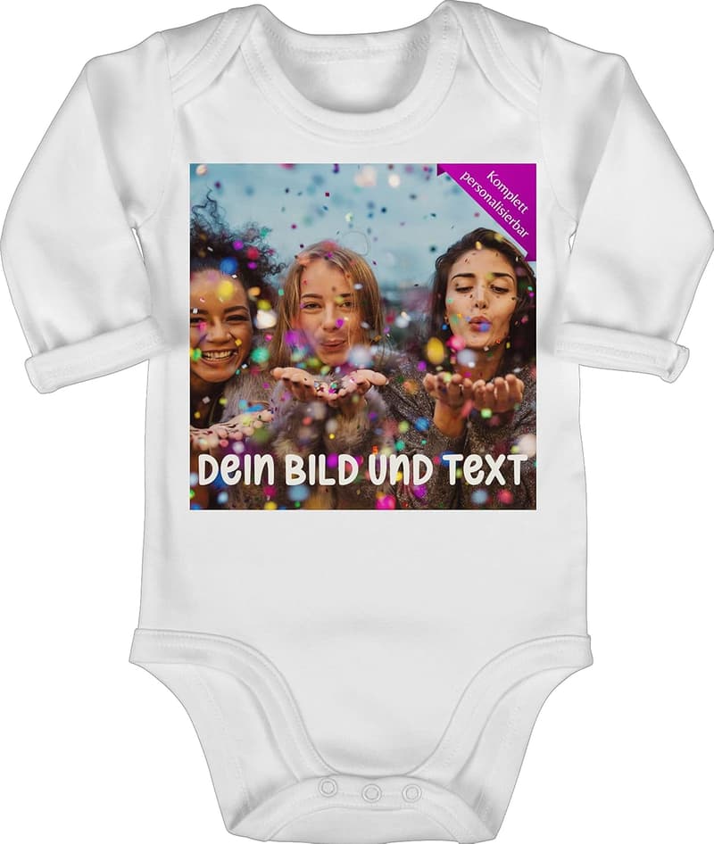 Personalisierter Baby Body mit Foto für Mädchen und Jungen