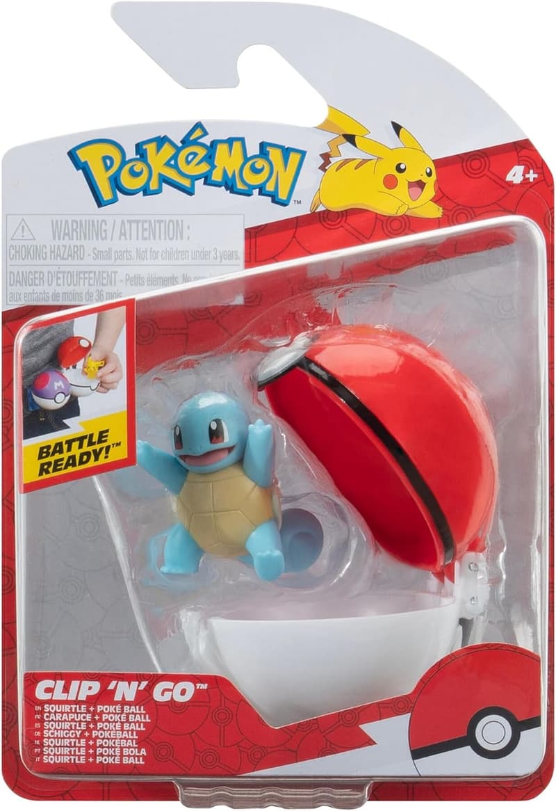 Clip'n'Go Pokéball mit Schiggy - Offizielles Pokémon-Spielzeug