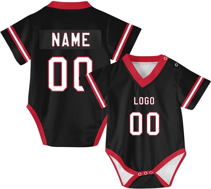 Personalisierter Baby-Einteiler-Jersey als Fußballtrikot für Neugeborene