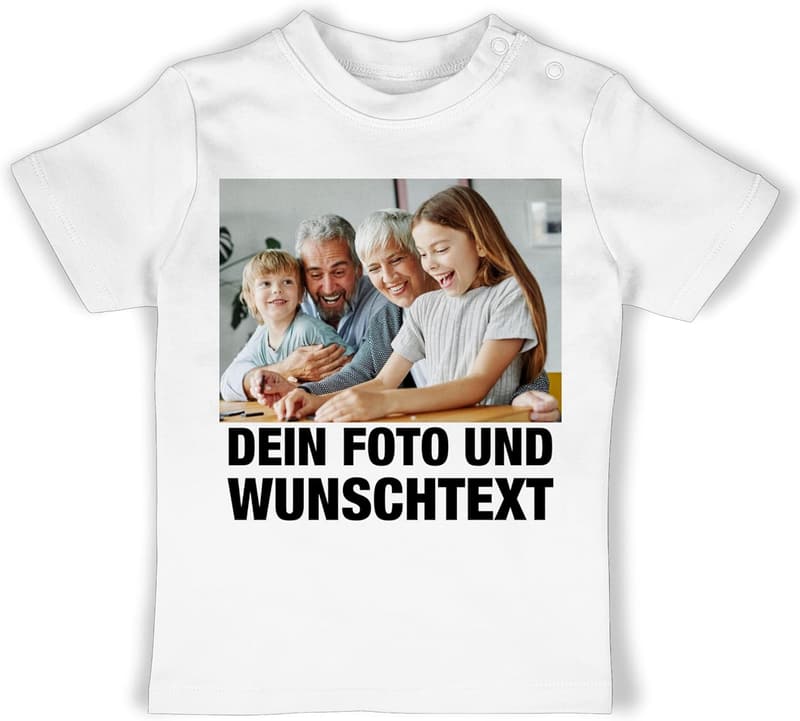 Personalisiertes Baby T-Shirt mit Namen & Foto für Jungen und Mädchen
