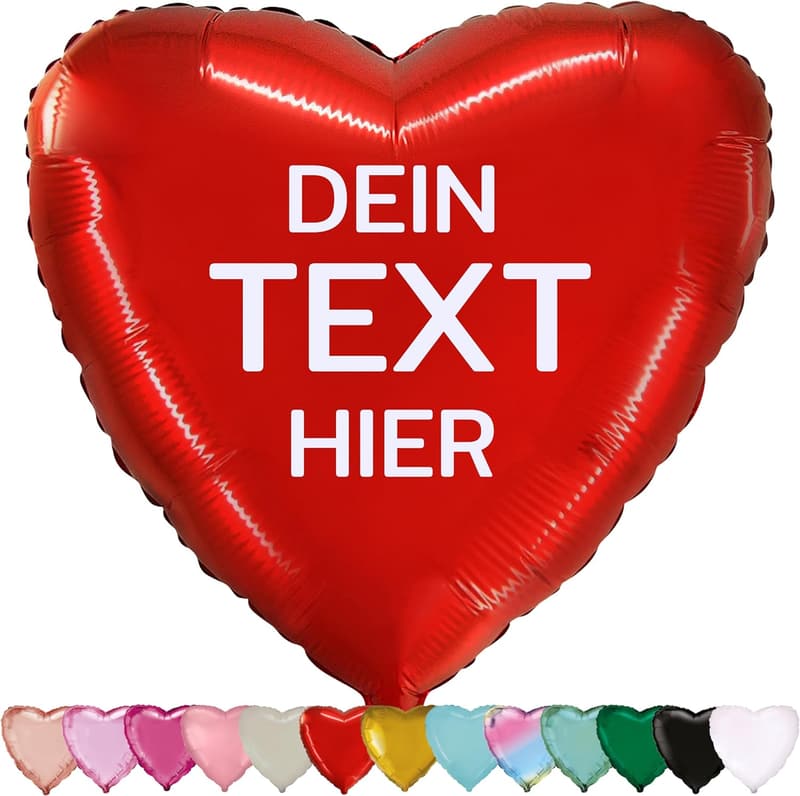 Personalisierten Herzballon mit Wunschtext – Geschenkidee zum Geburtstag