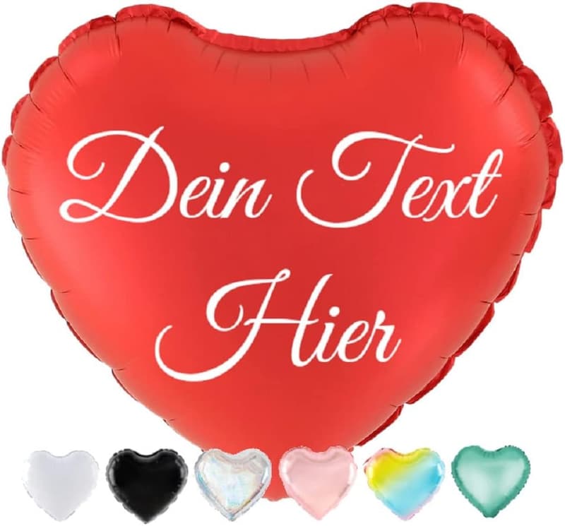 Personalisierter Herzballon für Valentinstag – mit Wunschtext