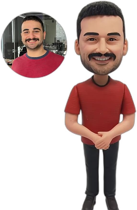 Personalisierte Wackelkopf-Figur, handgefertigte Skulptur für Paare