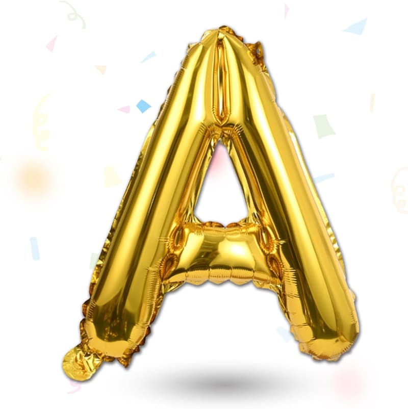Goldener Folienballon Buchstabe A - 40cm - Ideal für Geburtstag und Hochzeit