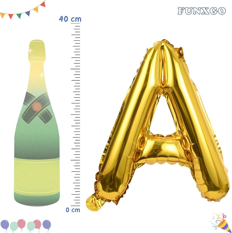 Goldener Folienballon Buchstabe A - 40cm - Ideal für Geburtstag und Hochzeit