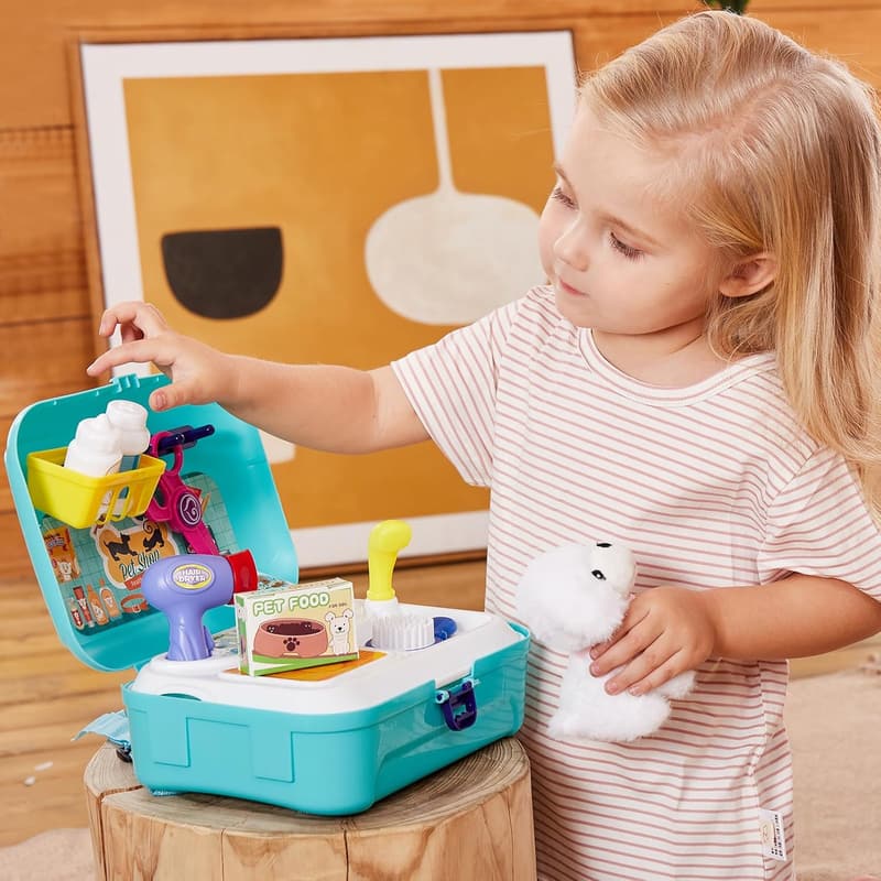 Tierarztspielset für Kinder ab 4 Jahren – Hundekoffer für Mädchen