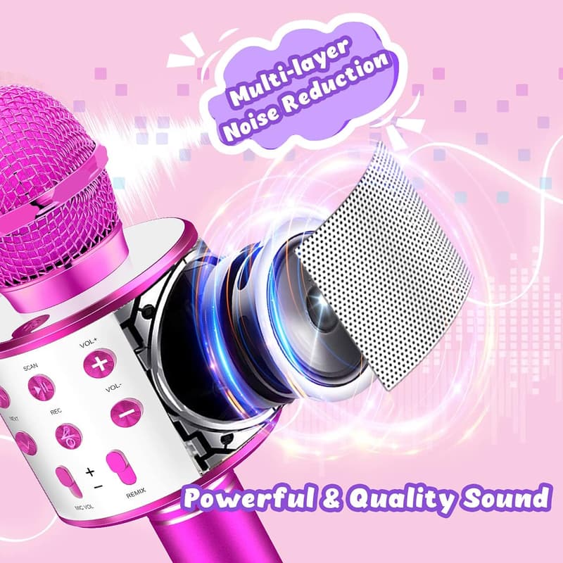 Drahtloses Bluetooth Karaoke Mikrofon für Mädchen von 3-12 Jahren