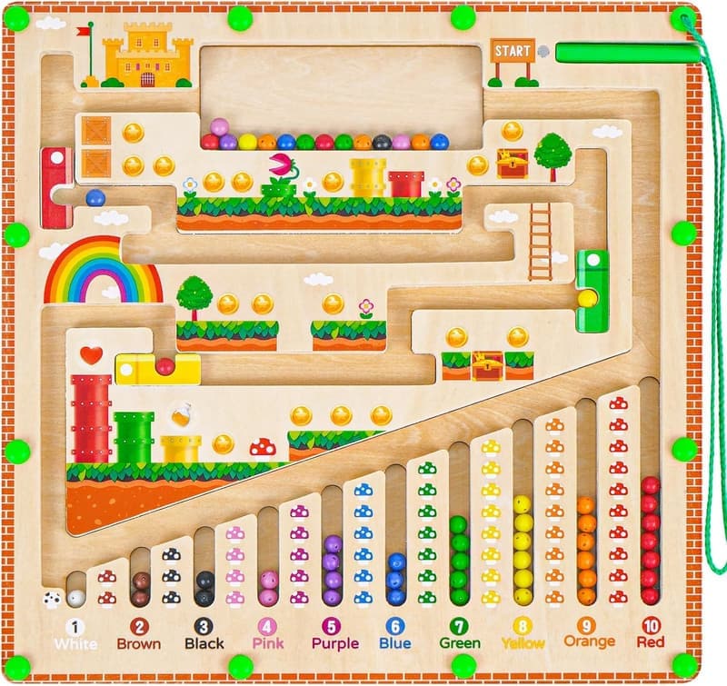 Montessori Magnetspielzeug Labyrinth aus Holz für Kinder ab 2 Jahren