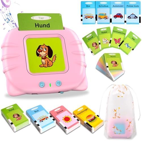 Sprechende Flash-Karten für Kleinkinder 2-4 Jahre, rosa, 224 Wörter