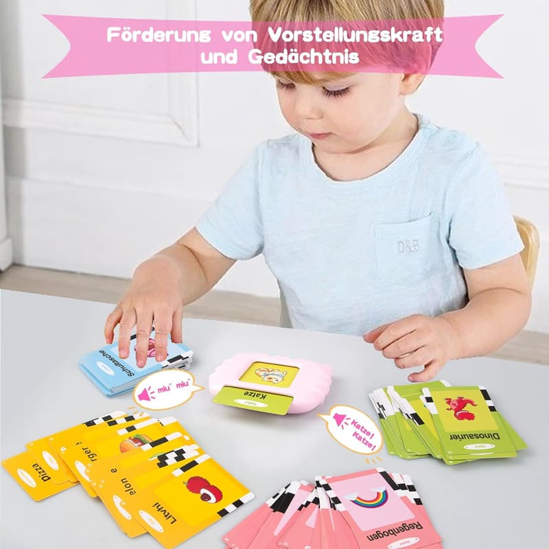 Sprechende Flash-Karten für Kleinkinder 2-4 Jahre, rosa, 224 Wörter