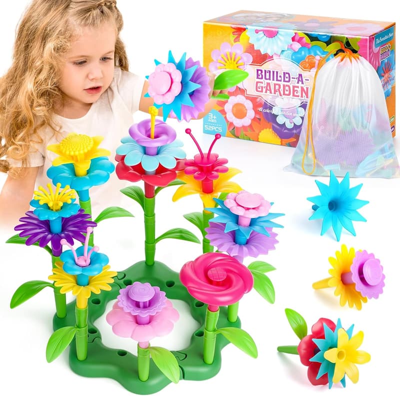 Montessori Blumen-Steckspiel für Kinder ab 3 Jahren – ideales Geburtstagsgeschenk