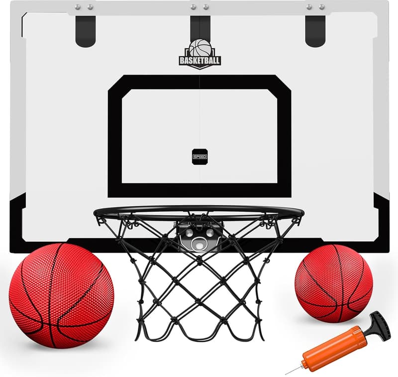Großer Indoor-Basketballkorb für Kinder mit 2 Bällen und Pumpe