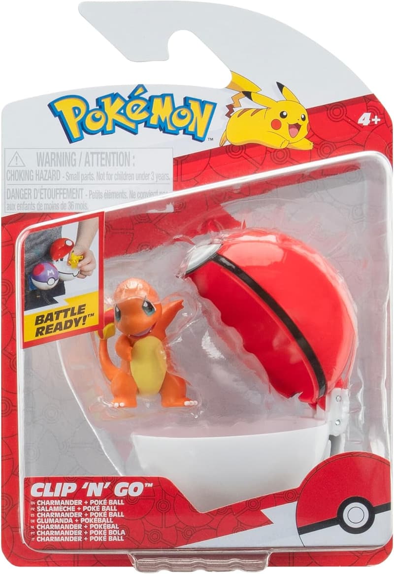 Clip'n'Go Poké Ball mit Glumanda - Offizielles Spielzeug für Pokémon-Fans