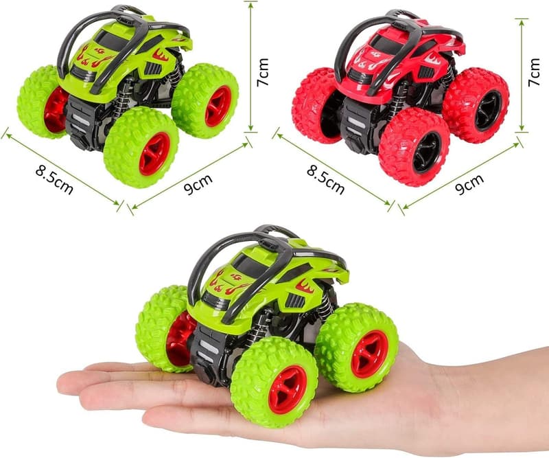 Monster Trucks Spielzeugauto mit 360° Drehung, 2er Set für Kinder 3-10 Jahre