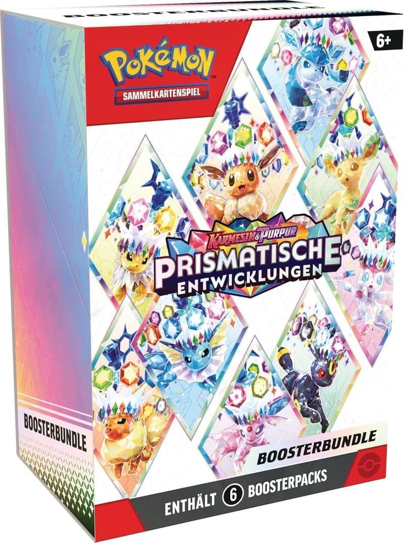 Pokémon Boosterbundle Karmesin & Purpur – 6 Prismatische Entwicklungs-Packs