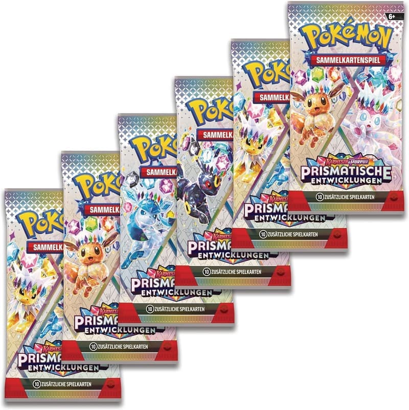 Pokémon Boosterbundle Karmesin & Purpur – 6 Prismatische Entwicklungs-Packs