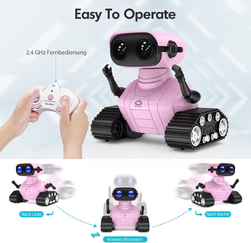 Wiederaufladbarer Roboter Spielzeug für Kinder ab 3 Jahren - Pink