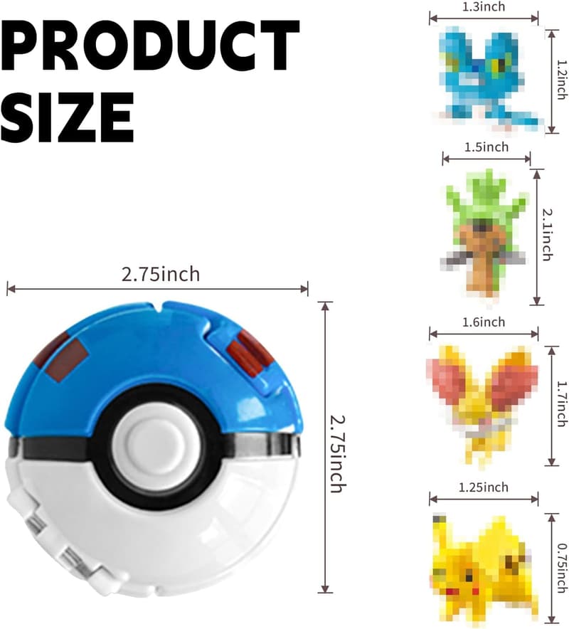 Anime-Figurenspielzeugbälle für Kinder, 4er Set, Geschenke