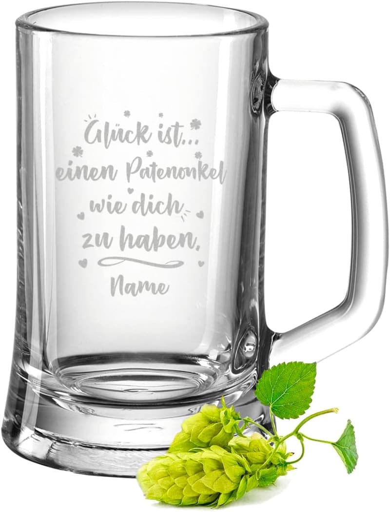 Personalisiertes Bierkrug-Geschenk für Patenonkel – 0,5 L