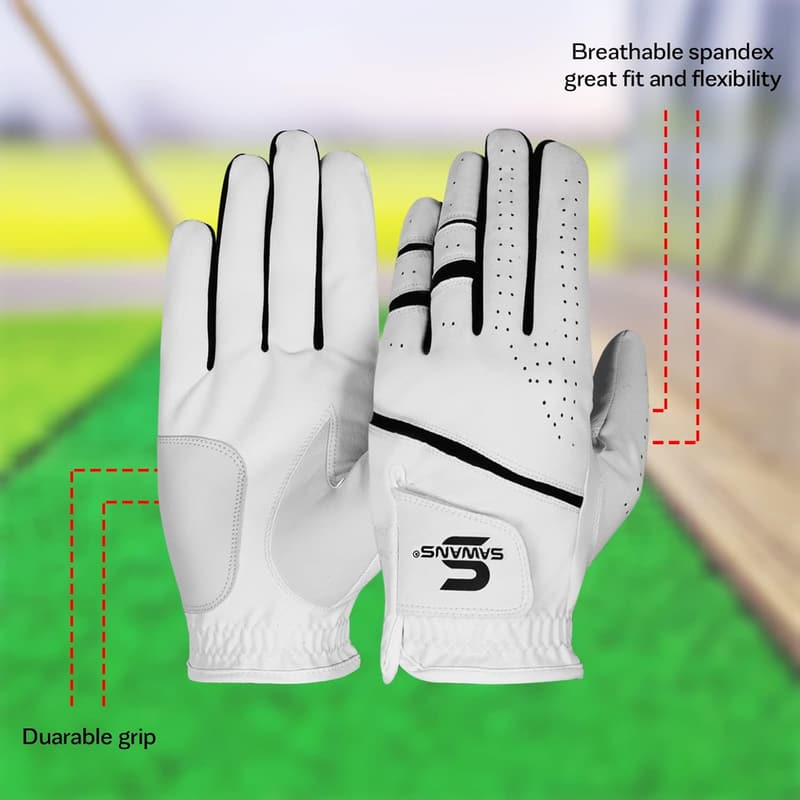 Premium Golfhandschuhe aus Leder für Herren, rutschfest und flexibel