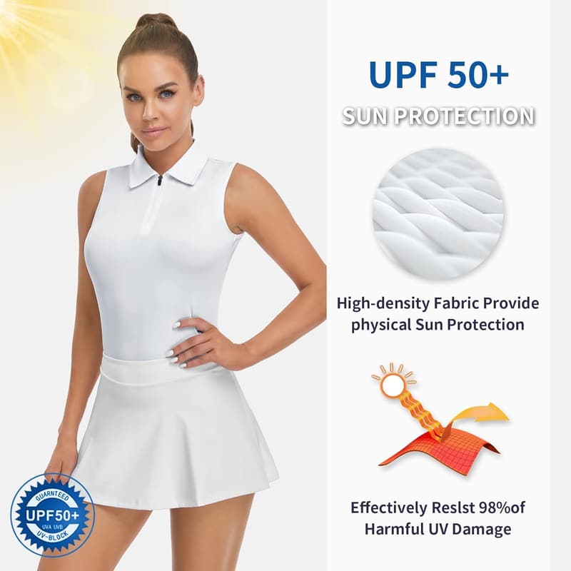 Atmungsaktives Golf Polohemd für Damen – ärmellos und leicht