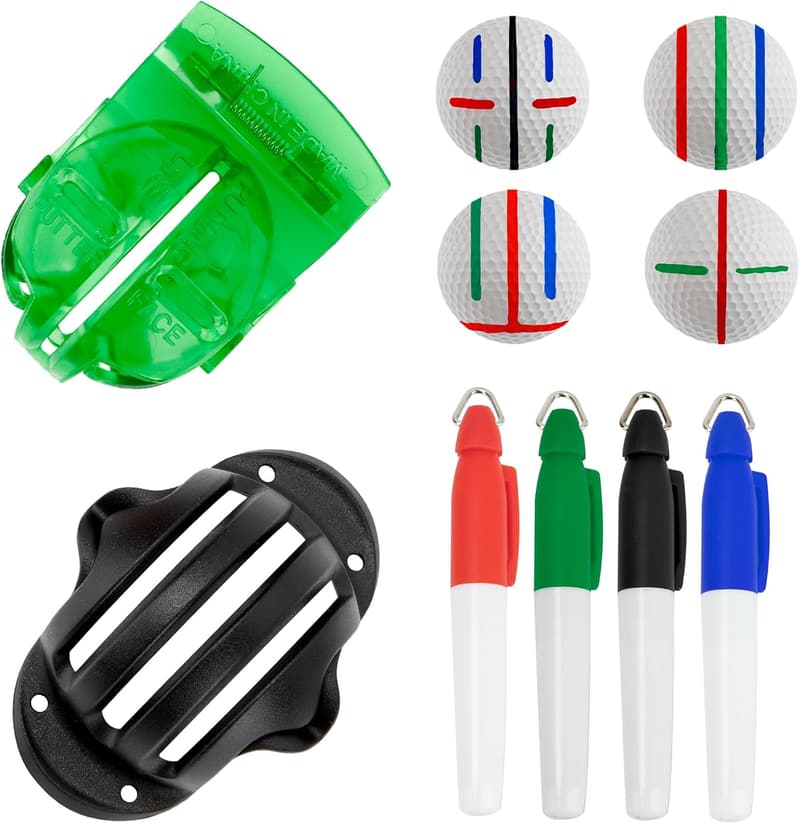 Golfball Markier-Set mit Strichzeichnung und Ausrichtungswerkzeug