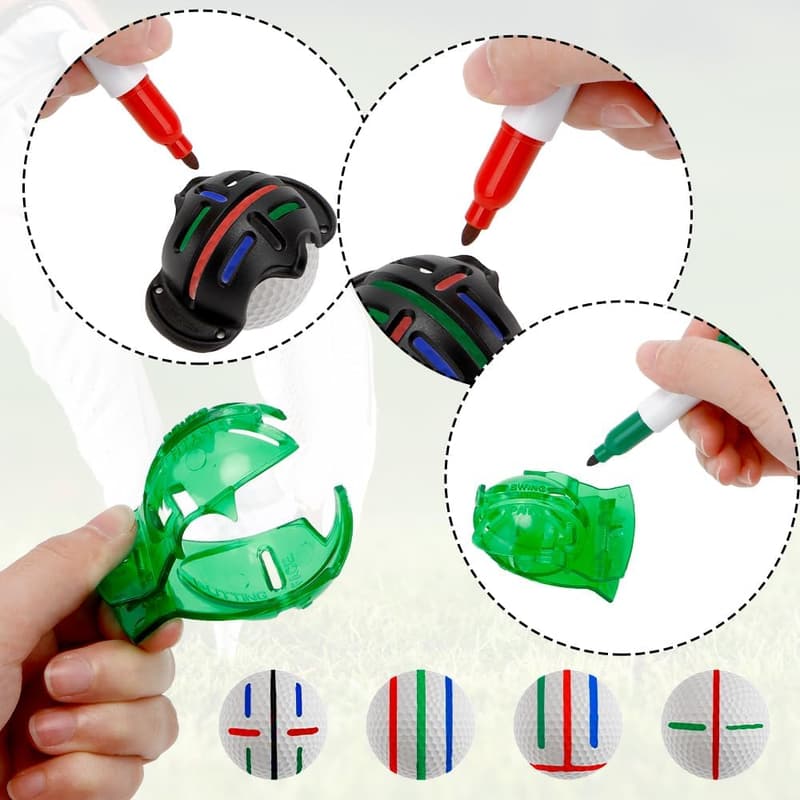 Golfball Markier-Set mit Strichzeichnung und Ausrichtungswerkzeug