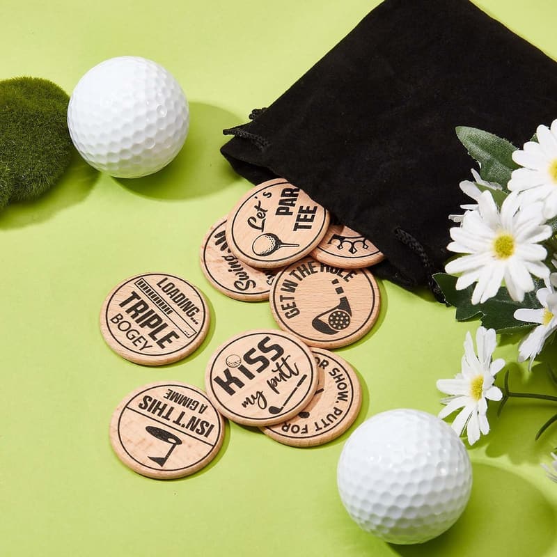 Lustige Gravierte Golfball Marker für Männer - 12er Set Golf Geschenk