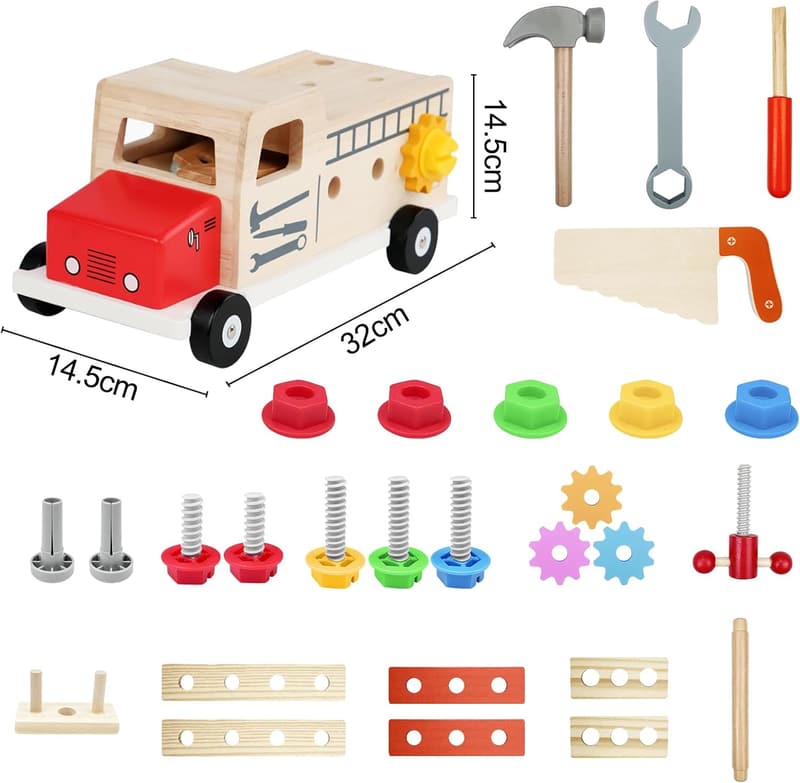 Montessori Werkbank aus Holz – Spielzeug für Kinder ab 2 Jahren